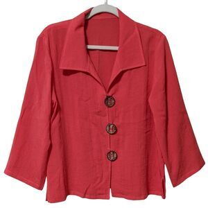 Fridaze 100% linen top small decorative buttons lagonlook minimalist career